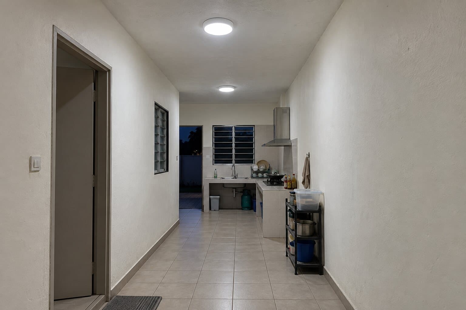 Surface downlight shown in a room, illustration